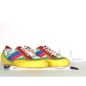 JW ANDERSON Mens Multicolor Low Top Bubble Leather Canvas Sneaker Shoes NWT